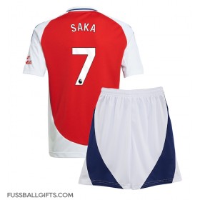 Arsenal Bukayo Saka #7 Fußballbekleidung Heimtrikot Kinder 2024-25 Kurzarm (+ kurze hosen)